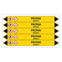 Značení potrubí, propan,5 ks, 150 × 12 mm